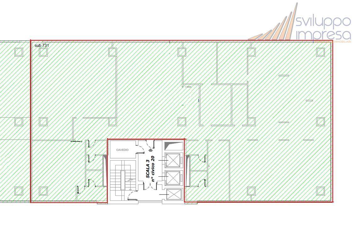 Ufficio in Via Colleoni Pal. Andromeda 20, Agrate Brianza, {3} - Planimetria 1