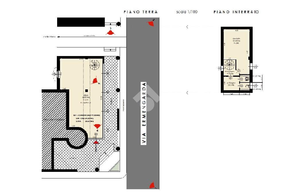 Negozio in Via Ermengarda, Leno, {3} - Planimetria 1