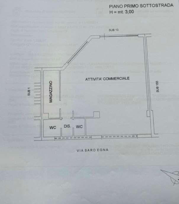 Negozio in Via Sardegna Snc, Sant'Agata Di Militello, {3} - Planimetria 1