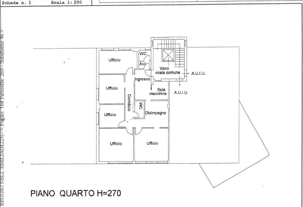 Ufficio in Via Domenico Francesco Cecati 13/B, Reggio Emilia, {3} - Planimetria 1