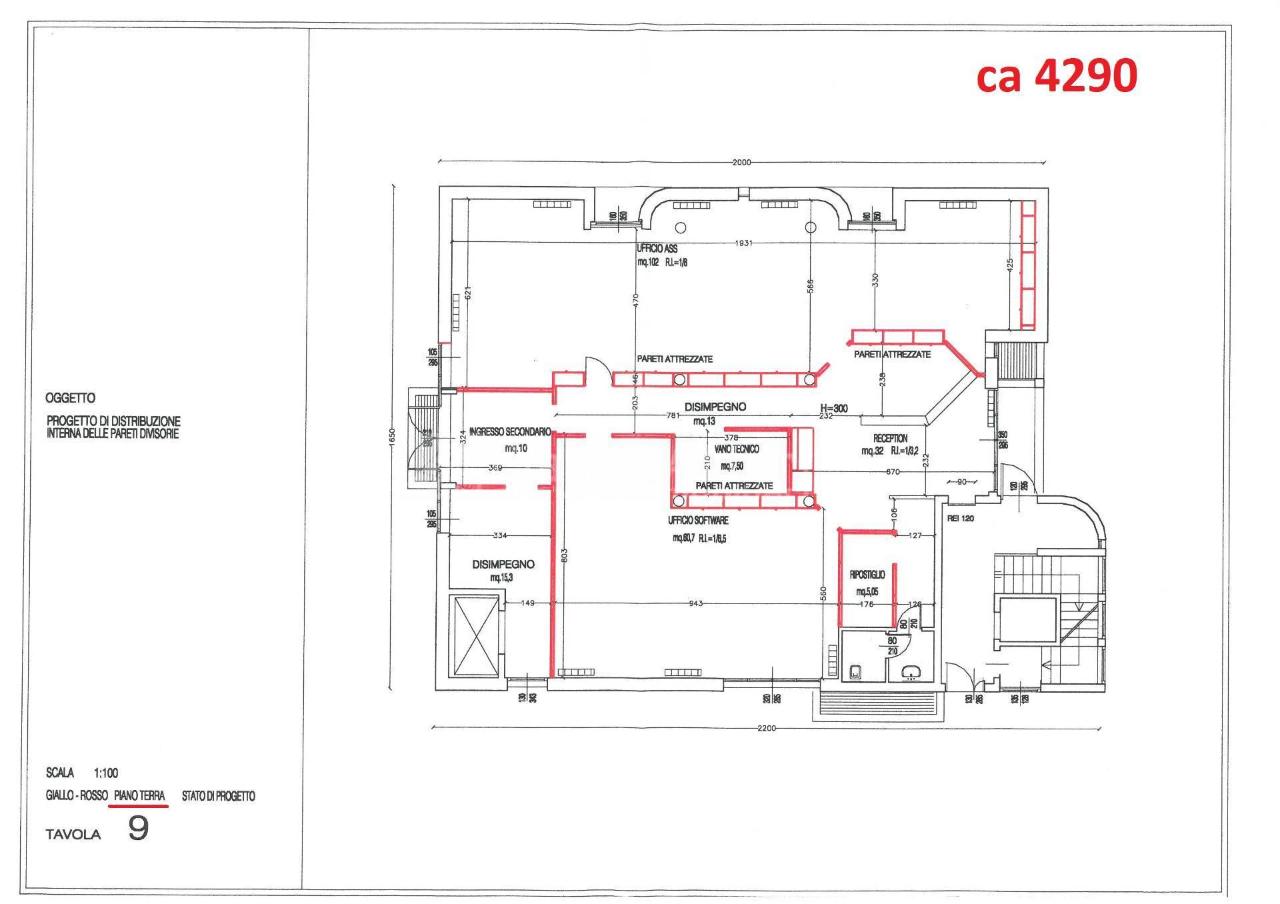 Ufficio in Via Guido Gozzano 8, Reggio Emilia, {3} - Planimetria 1