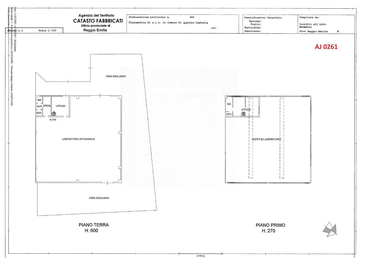 Capannone in Via Salvador Allende 7, Quattro Castella, {3} - Planimetria 1