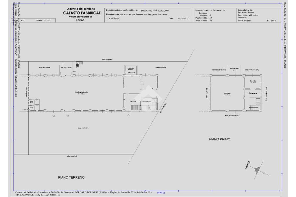 Capannone in Via Luigi Cadorna 11, Borgaro Torinese, {3} - Planimetria 1