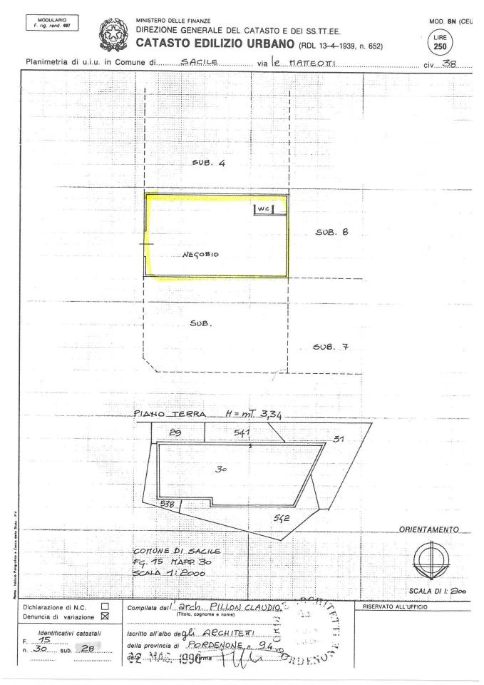 Negozio in Via Matteotti 38, Sacile, {3} - Planimetria 1