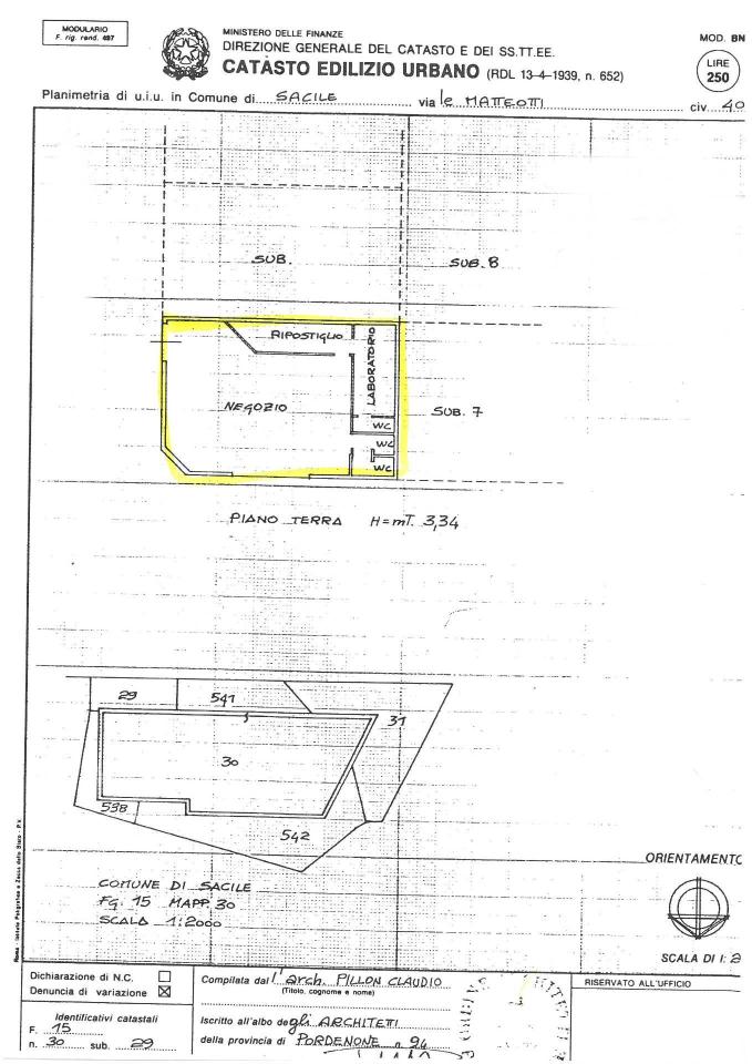 Negozio in Via Matteotti 40, Sacile, {3} - Planimetria 1