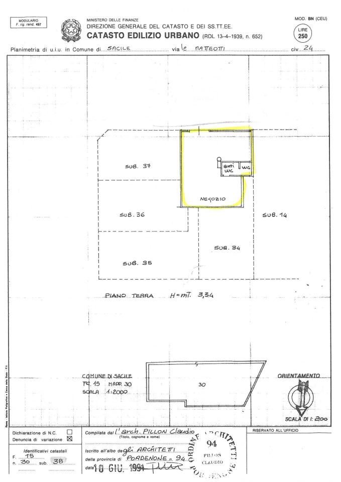 Negozio in Viale Matteotti 24, Sacile, {3} - Planimetria 1