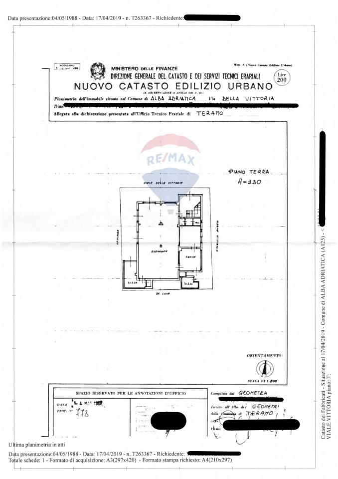Albergo in Viale della Vittoria 158, Alba Adriatica, {3} - Planimetria 1