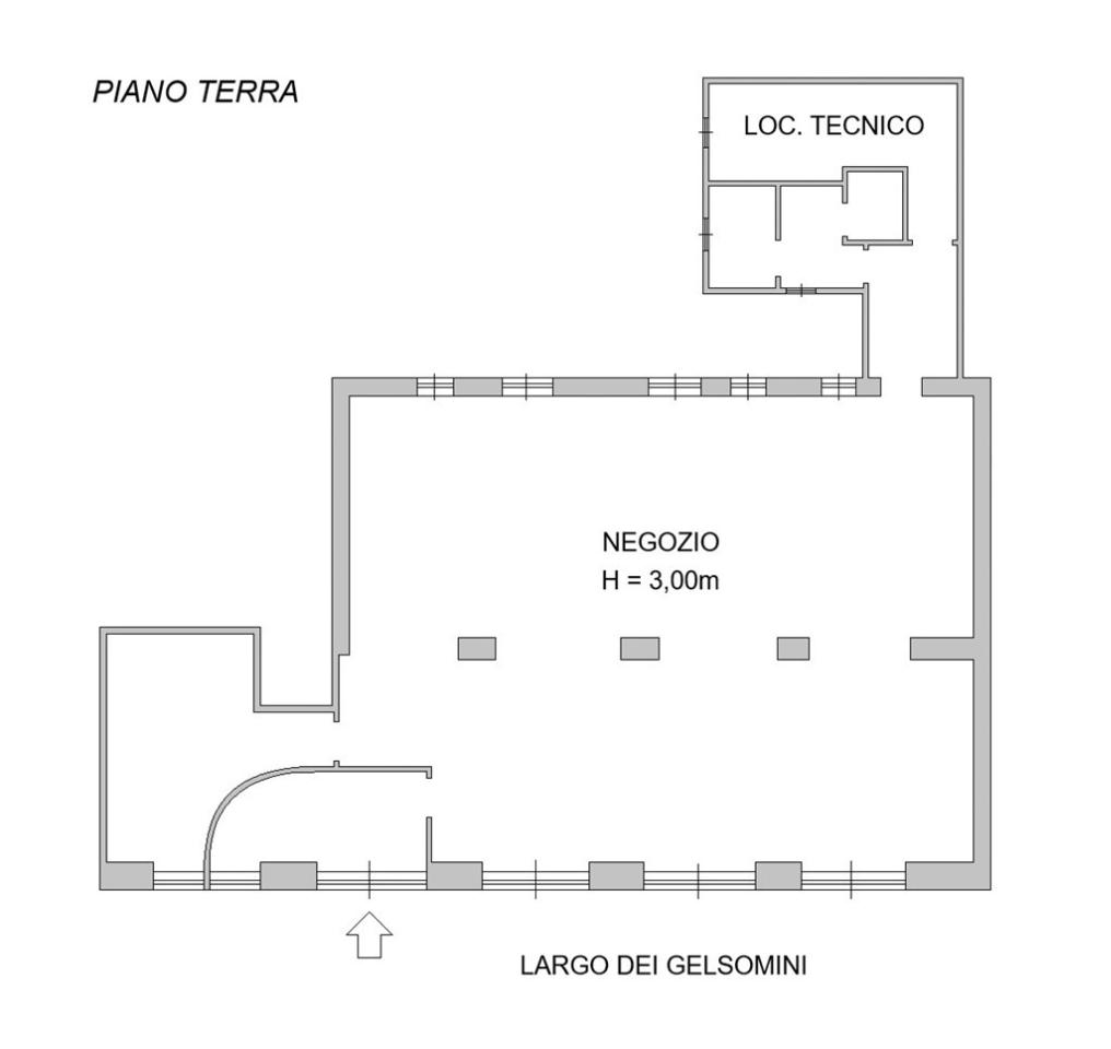 Negozio in Largo dei Gelsomini 12, Milano, {3} - Planimetria 1