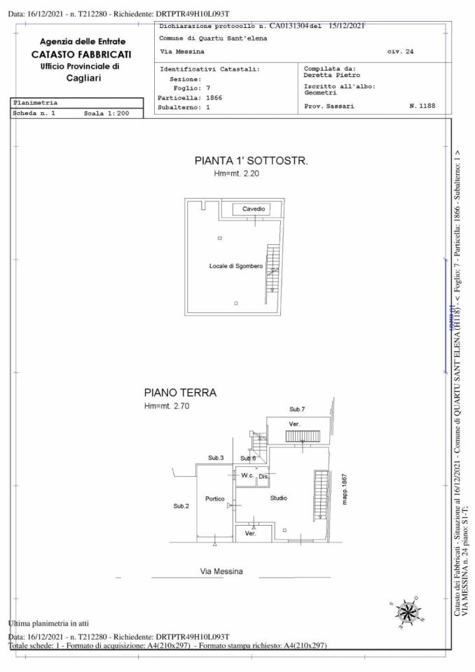 Ufficio condiviso in Via Messina 20, Quartu Sant'Elena, {3} - Planimetria 1