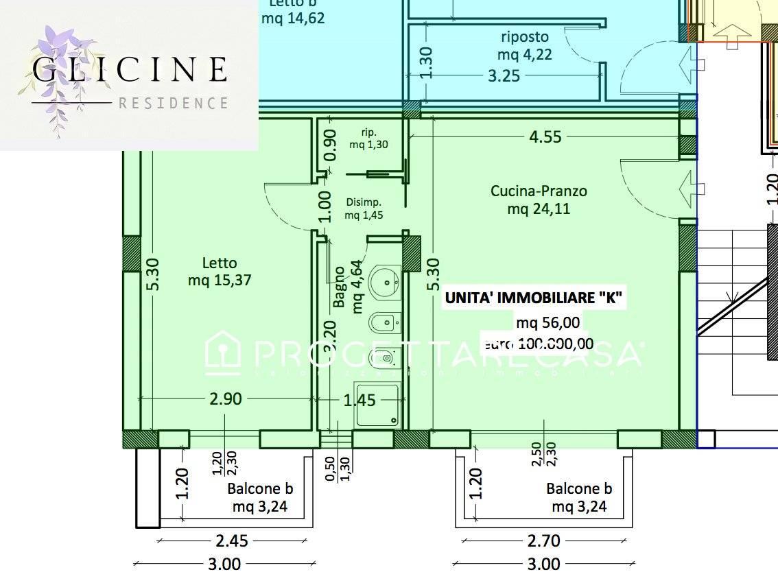 Bilocale in vendita, Via Vincenzo Bellini, Terrasini - Planimetria 1