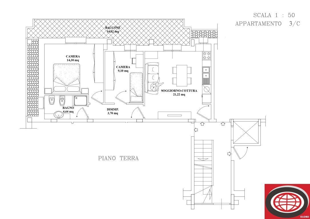 Trilocale, Montiano - Planimetria 1