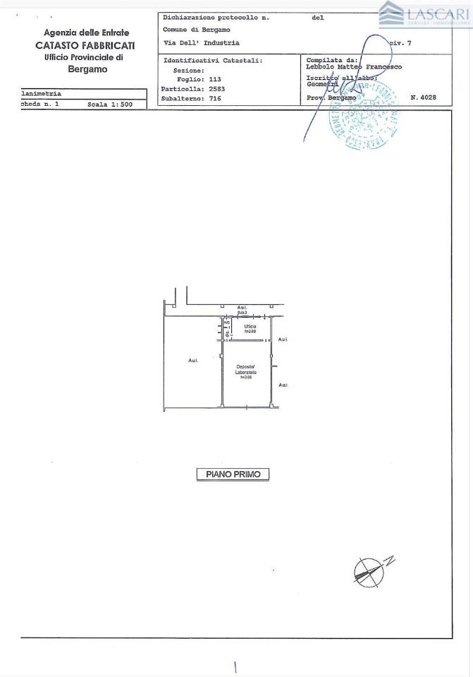 Laboratorio in Via dell'Industria, Bergamo, {3} - Planimetria 1