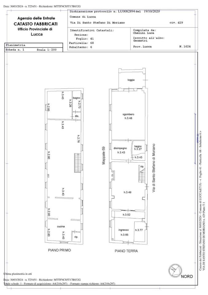 Rustico in vendita, Via di Mammoli 373, Lucca - Planimetria 1