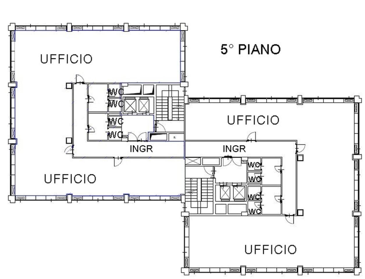 Ufficio in Piazzale Corvetto Luigi Emanuele, Milano, {3} - Planimetria 1