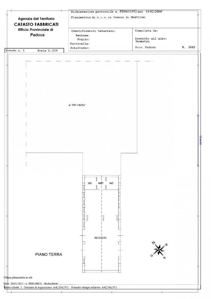 Negozio in Via Levico, Mestrino, {3} - Planimetria 1