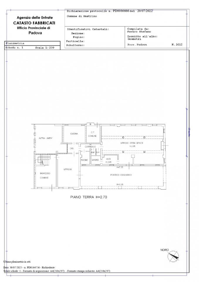Ufficio in Via Martignon, Mestrino, {3} - Planimetria 1
