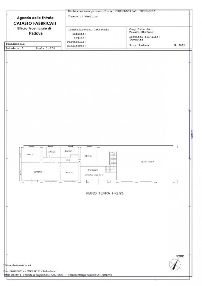 Ufficio in Via Martignon, Mestrino, {3} - Planimetria 1