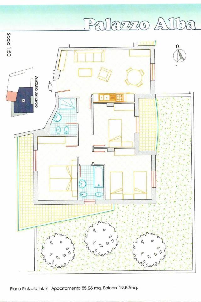 Quadrilocale in vendita, Via Vittorio Berardi, Ortona - Planimetria 1