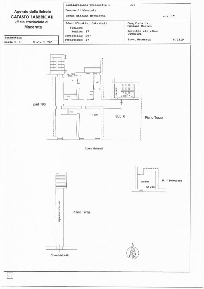 Appartamento in {3}, Corso Giacomo Matteotti 17 - Planimetria 1