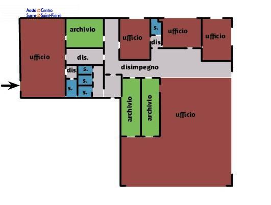 Ufficio in Regione Borgnalle 10/l, Aosta, {3} - Planimetria 1