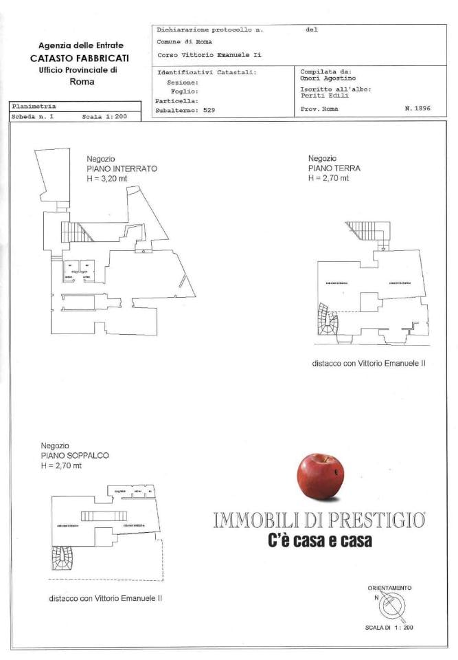 Locale commerciale in Corso Vittorio Emanuele II, Roma, {3} - Planimetria 1