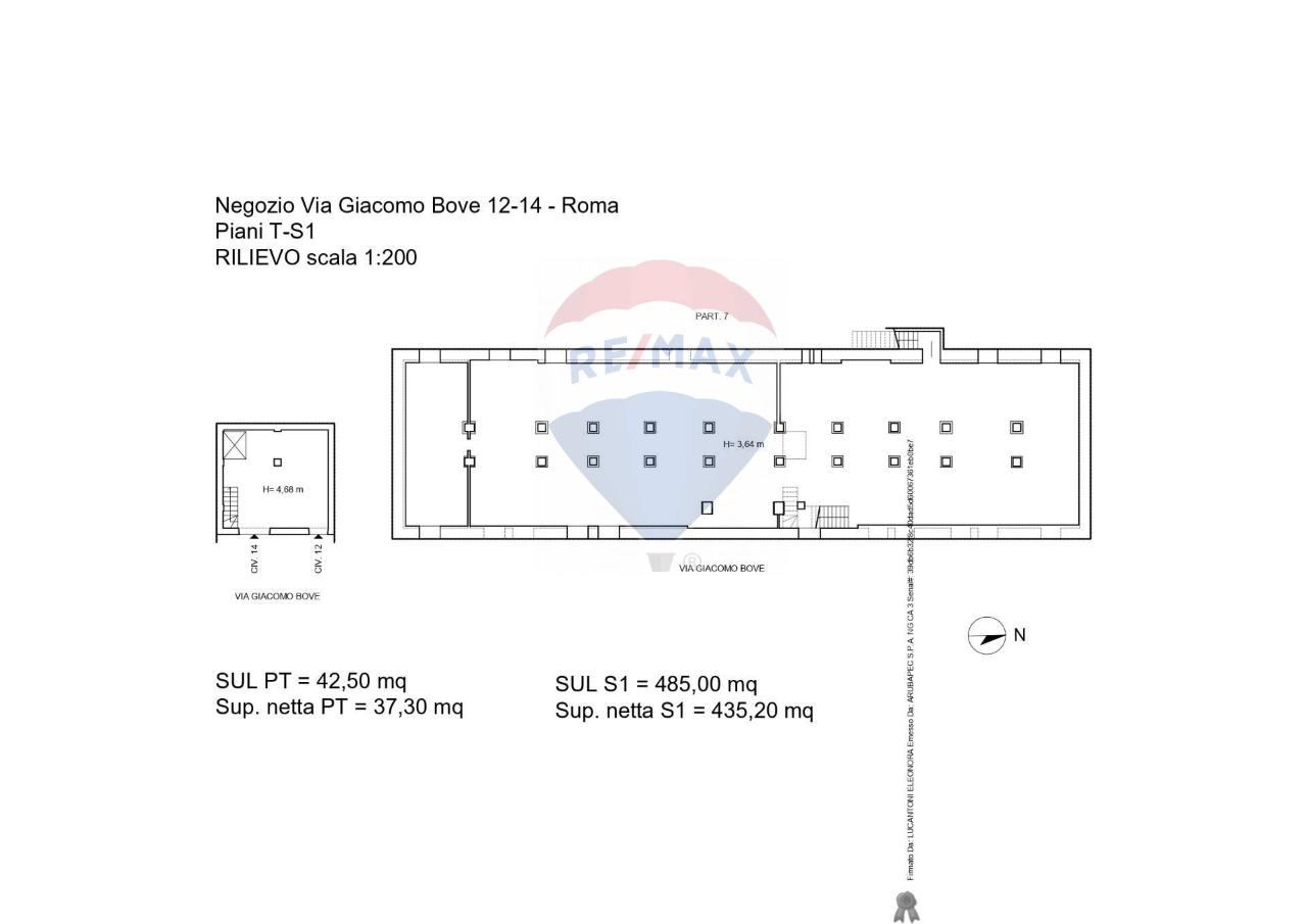 Negozio in Via Giacomo Bove 12/14, Roma, {3} - Planimetria 1
