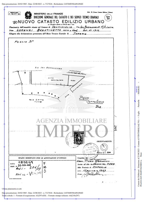 Parcheggio chiuso in Via Anacleto Hughes 11, Ventimiglia, {3} - Planimetria 1