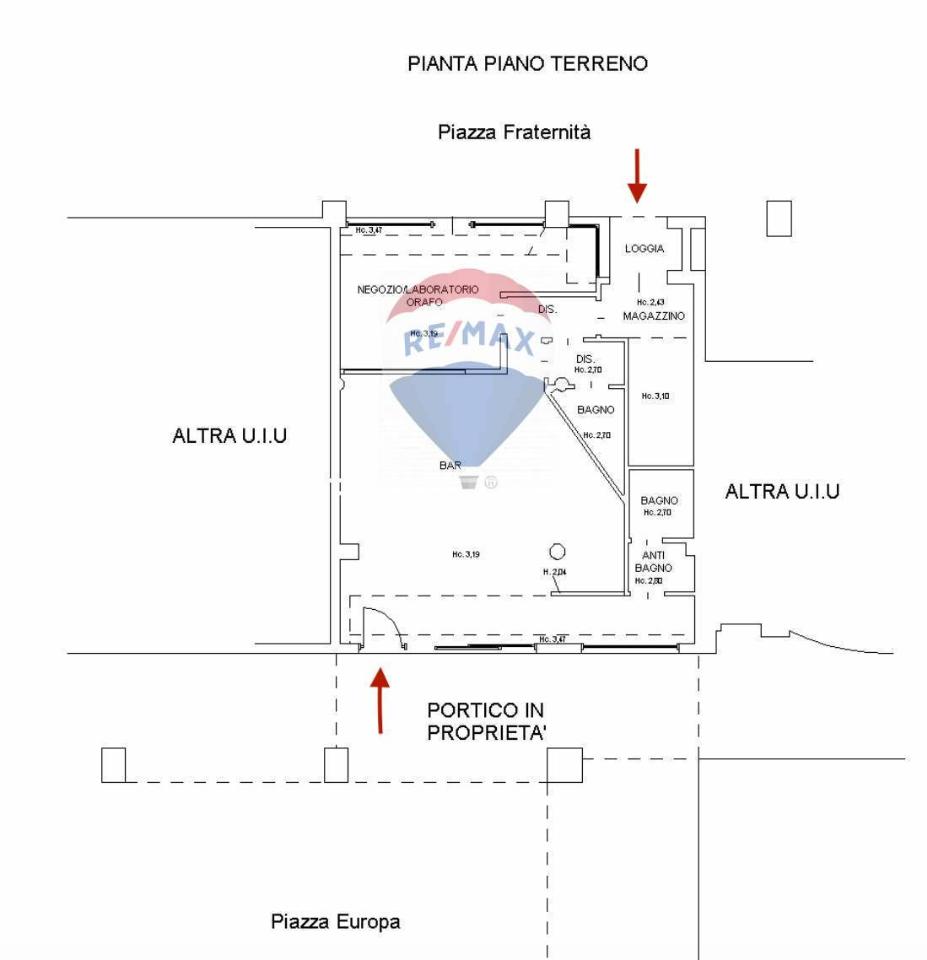 Negozio in Piazza Europa 3, Collecchio, {3} - Planimetria 1