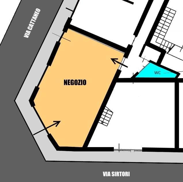 Negozio in Via Cattaneo 15, Monza, {3} - Planimetria 1