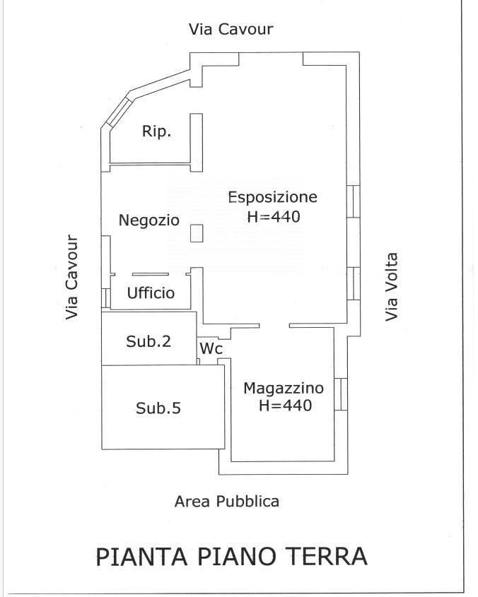 Esercizio commerciale in Via Cavour 1, Robecco D'Oglio, {3} - Planimetria 1