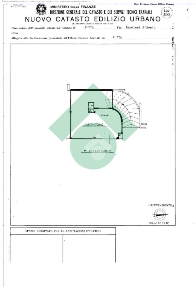 Laboratorio in Corso Lancieri di Aosta 30, Aosta, {3} - Planimetria 1