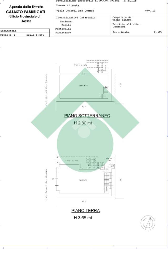 Negozio in Viale Conseil Des Commis 13, Aosta, {3} - Planimetria 1