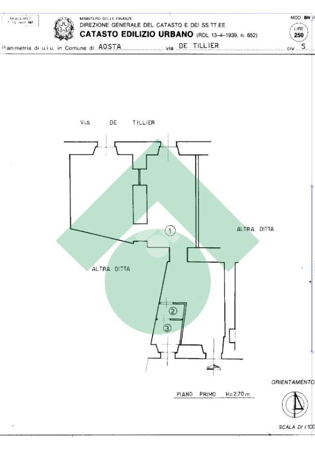 Ufficio in Via De Tillier Jean Baptiste 3, Aosta, {3} - Planimetria 1