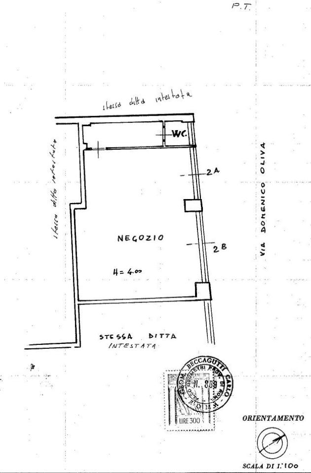 Negozio in Via Domenico Oliva 2a - 2b, Roma, {3} - Planimetria 1