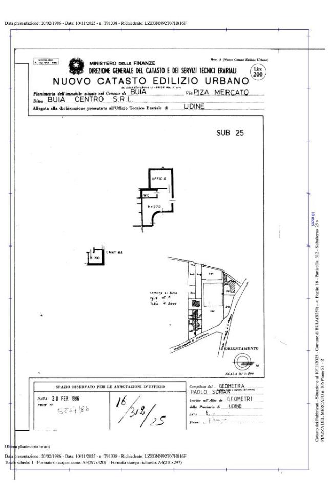 Ufficio in Via Santo Stefano 108, Buia, {3} - Planimetria 1