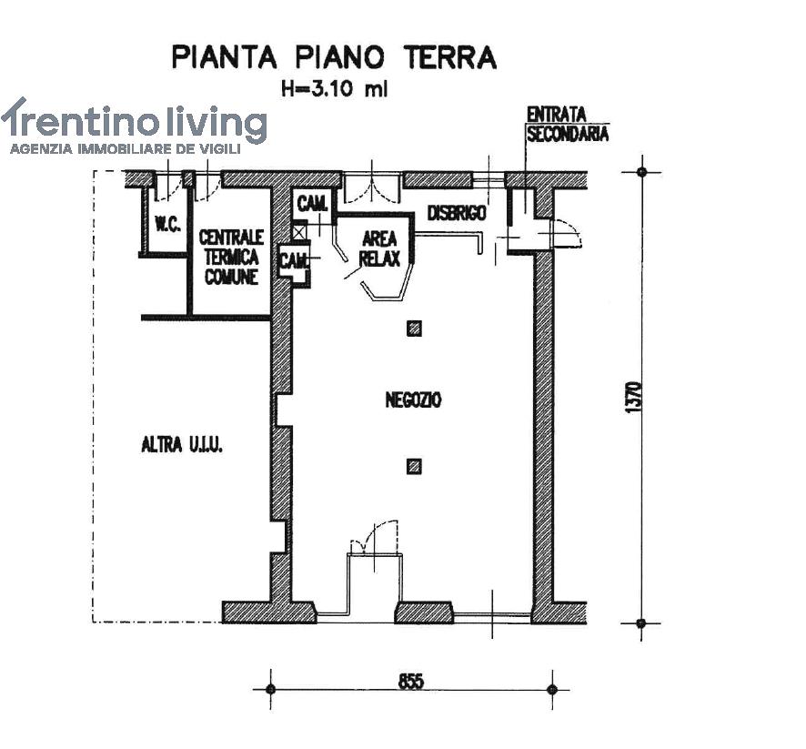 Negozio in Via Arturo De Varda, Mezzolombardo, {3} - Planimetria 1