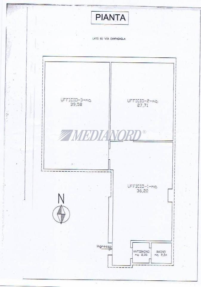 Ufficio in Via Campagnola, Bergamo, {3} - Planimetria 1