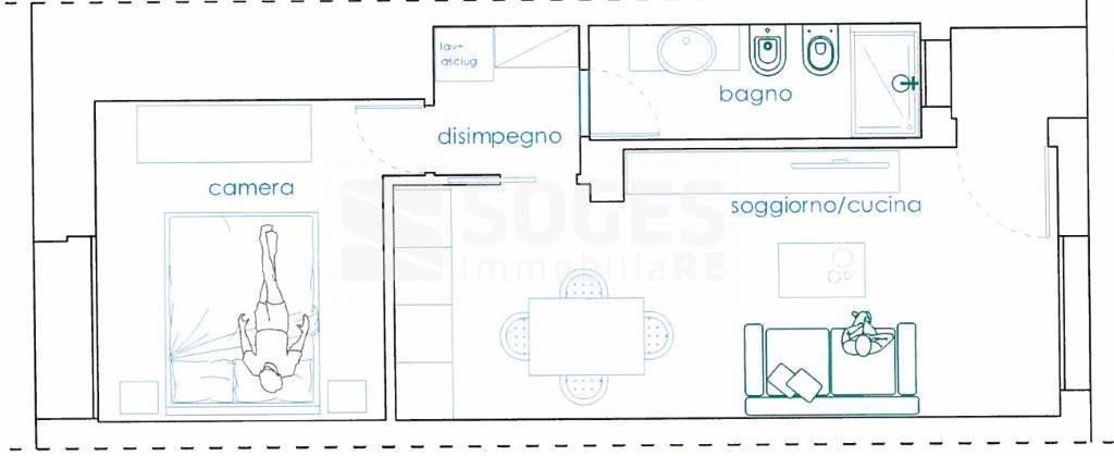 Zweizimmerwohnung in Via Znojmo, Pontassieve - Grundriss 1