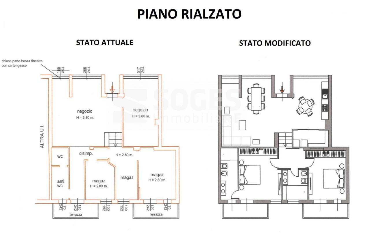 Quadrilocale in Via Dante Alighieri 33/35, Terranuova Bracciolini - Planimetria 1