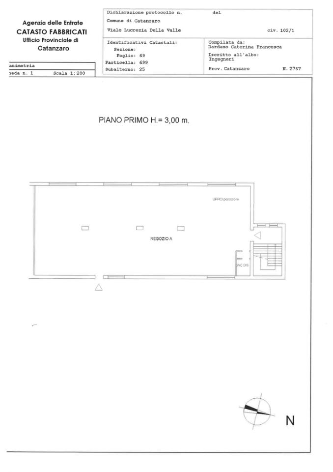 Ufficio in Via Lucrezia della Valle  102/1, Catanzaro, {3} - Planimetria 1