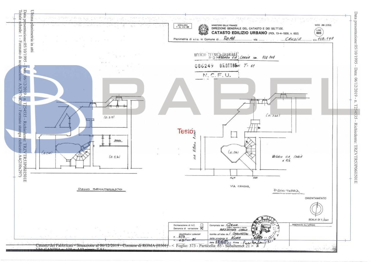 Negozio in Via Candia, Roma, {3} - Planimetria 1