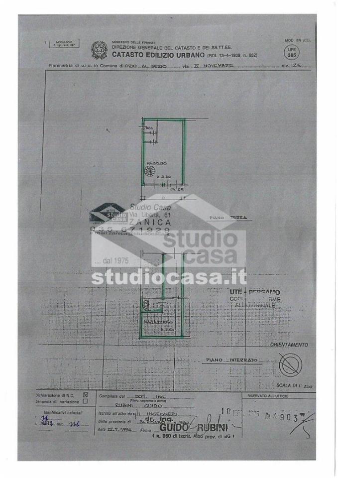 Negozio in Via IV Novembre, Orio Al Serio, {3} - Planimetria 1