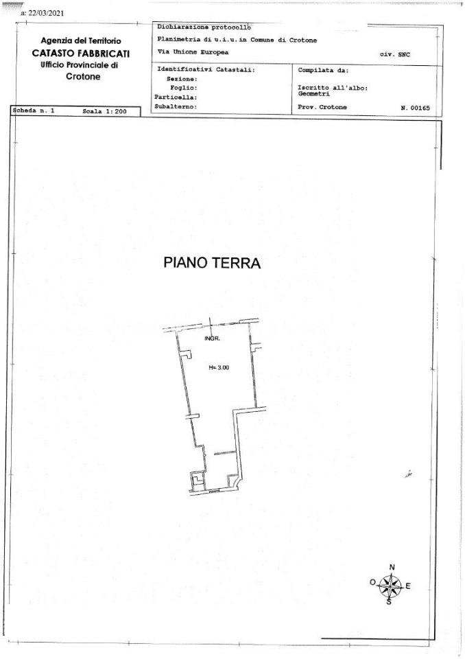 Magazzino in Via Unione Europea, Crotone, {3} - Planimetria 1