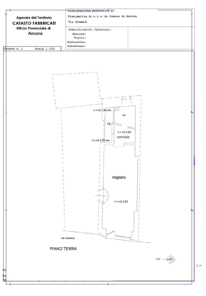 Negozio in Via Antonio Gramsci, Ancona, {3} - Planimetria 1
