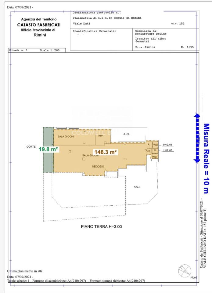 Negozio in Viale Giuliano Dati 152, Rimini, {3} - Planimetria 1