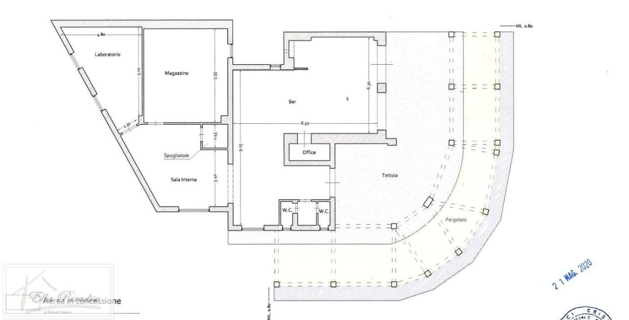 Ristorante in Piazza Capo Sant'Andrea, Marciana, {3} - Planimetria 1