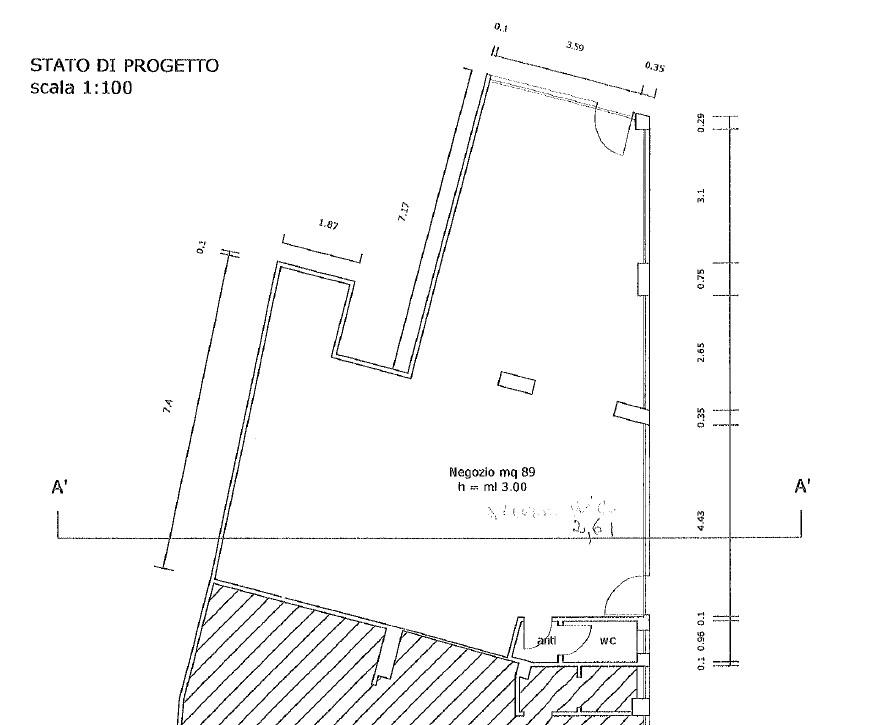 Negozio in Via Castello d'Amore, Treviso, {3} - Planimetria 1