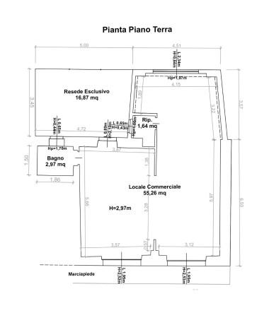 Negozio in Viale Giacomo Puccini 21, Lucca, {3} - Planimetria 1