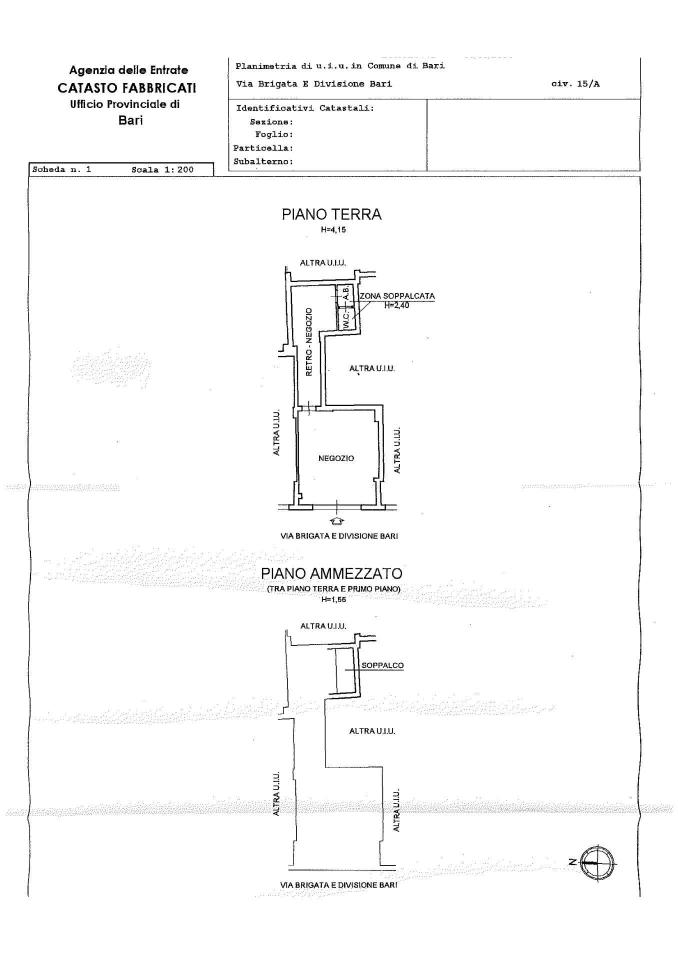 Negozio in Via Brigata E Divisione Bari 15/a, Bari, {3} - Planimetria 1