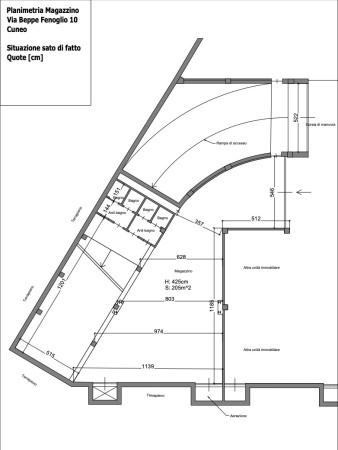 Magazzino in Via Beppe Fenoglio 10, Cuneo, {3} - Planimetria 1